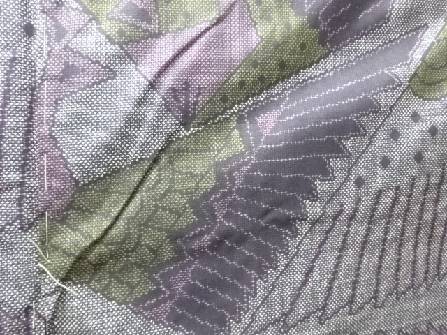 JAPANESE KIMONO / ANTIQUE KIMONO / SILK / DORO OSHIMA TSUMUGI (5 maruki) / WOVEN PEACOCK